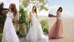 свадебные платья, идеи, коллекция, белое свадебное платье, персиковое свадебное платье, модные свадебные платья